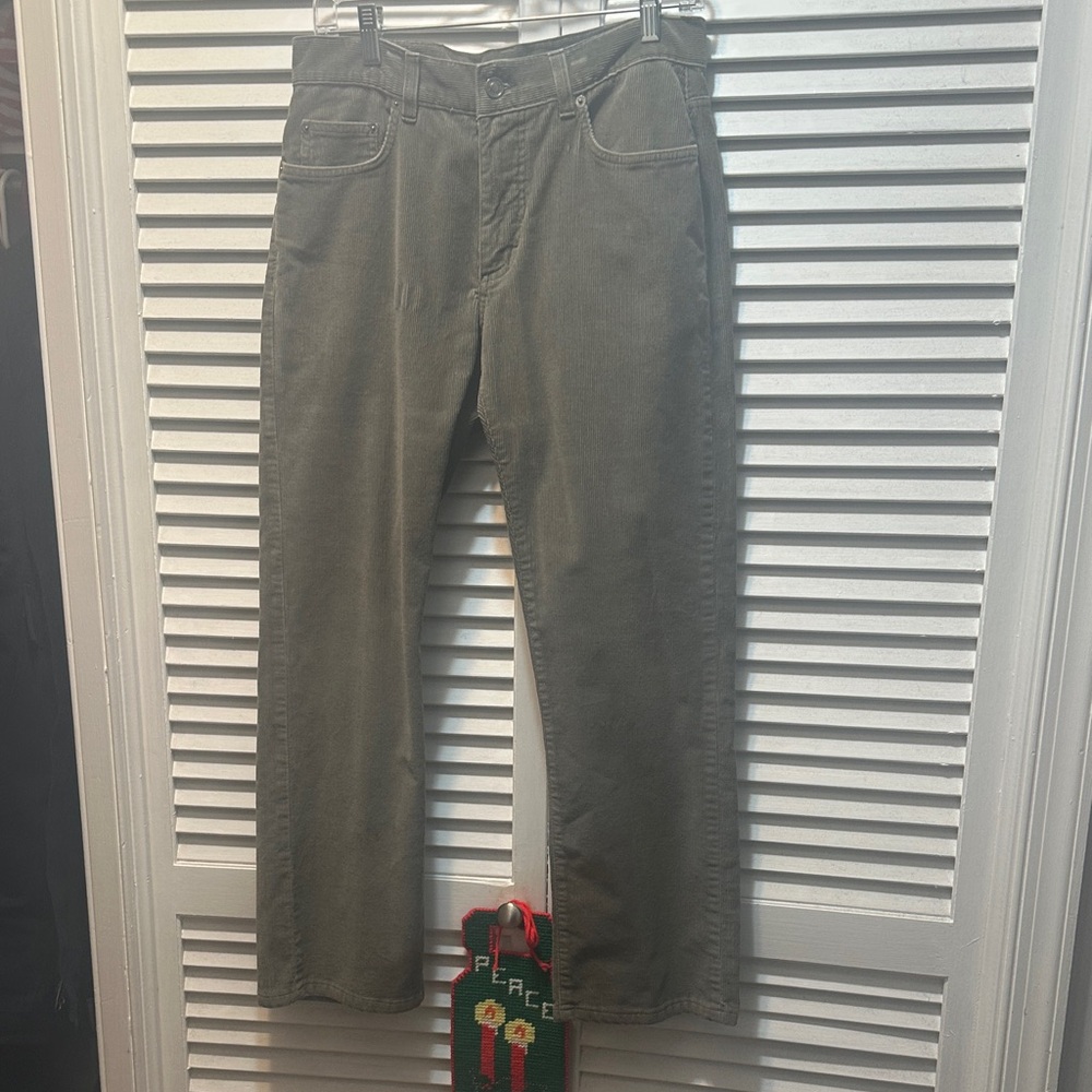 Gucci Women’s Olive Corduroy Pants Italian Size 48 XL